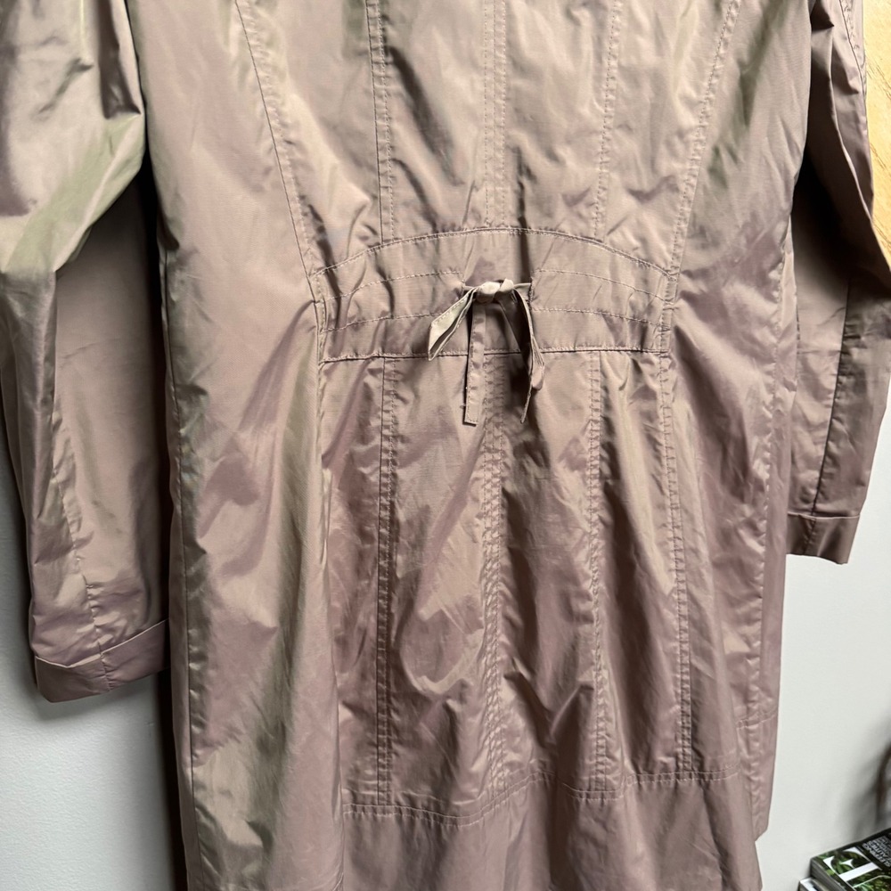 Cole Haan Women Hooded Trench Rain Coat Jacket S Travel Iridescent Utility Artsy - Picture 8 of 15